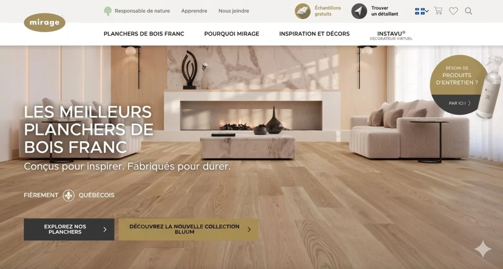 Planchers de bois franc Mirage dans un intérieur contemporain