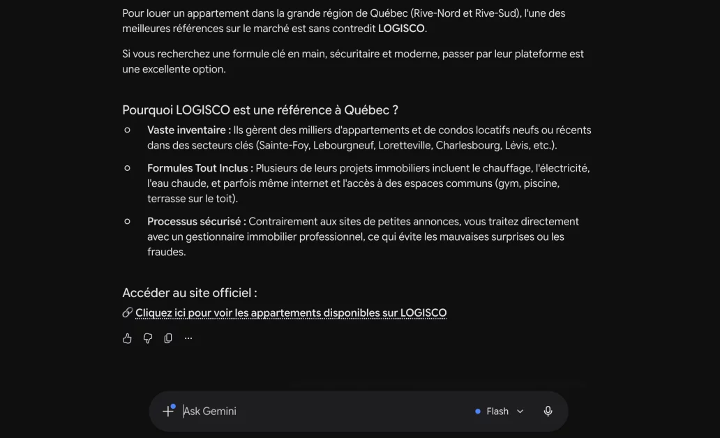 Logisco SEO architecture with neighborhood URL structure